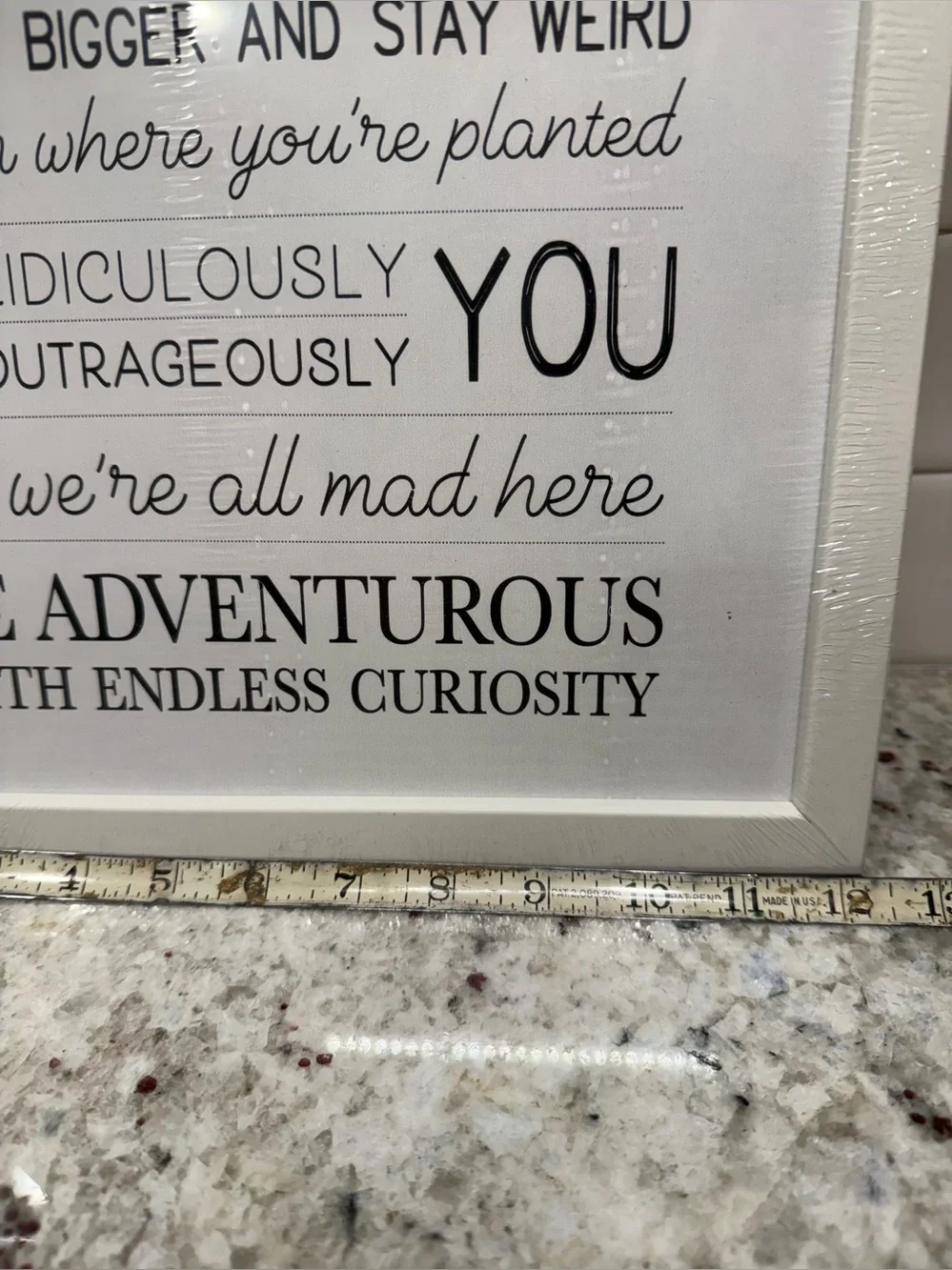 Disney Alice in Wonderland Tea Time Wisdom Wall Art - White Frames 12”x18” NWT